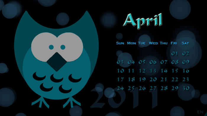 2011 Calendar Desktop Wallpaper. A lot going on in April…here